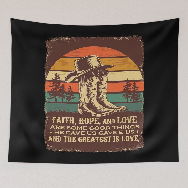 Item preview, He Gave Us and The Greatest is Love Boots Hat Sand  designed and sold by MarkLeedsArt.