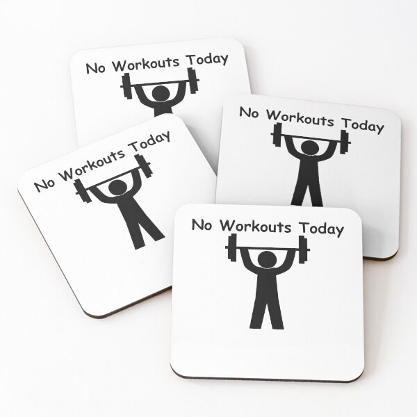 Item preview, No Workout Today – Funny Sad Figure Sarcastic Pun Sports, Funny Stick Man Figure Joke Slogan Gift Idea designed and sold by adjamine.