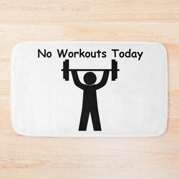 Item preview, No Workout Today – Funny Sad Figure Sarcastic Pun Sports, Funny Stick Man Figure Joke Slogan Gift Idea designed and sold by adjamine.