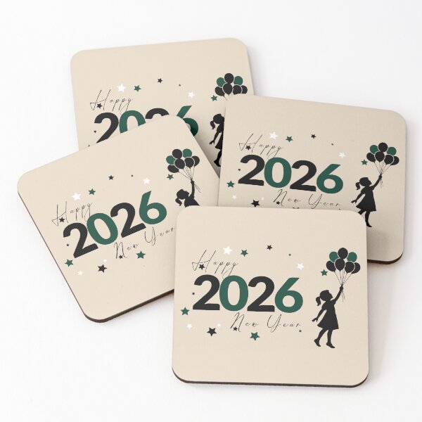 Item preview, Happy new year 2026 celebration card. Kids holding line with balloons in hand designed and sold by AtonuHaque.