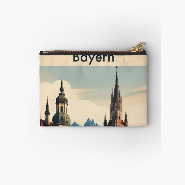 Item preview, Bavaria Germany Vintage Travel Poster - Alpine Mountain Steeple Bayern Retro Art designed and sold by Esterlane.