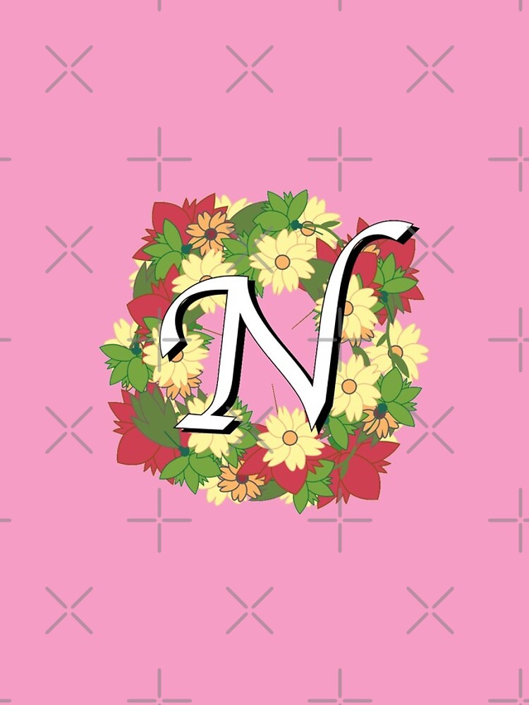"Personalized Flower Design Names Beginning with N" iPhone Case for