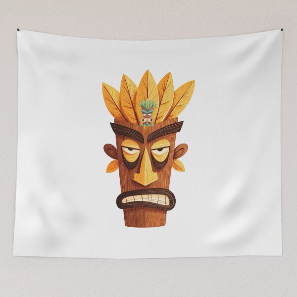 Item preview, Angry Tiki Mask Tribal Jungle Totem Illustration designed and sold by DesignArtist.ia.