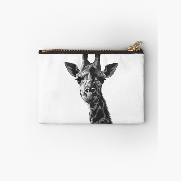 Item preview, Giraffe Portrait Black and White – Frontal View on Darkness designed and sold by Meiersbeste.