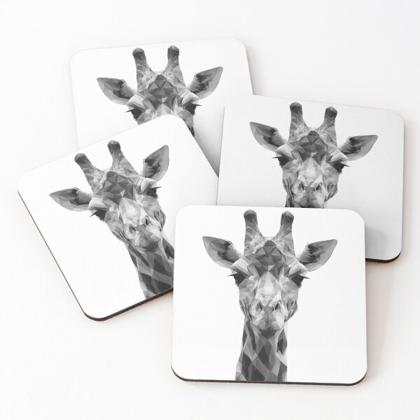 Item preview, Geometric Giraffe Black and White – Polygonal Low-Poly Portrait designed and sold by Meiersbeste.