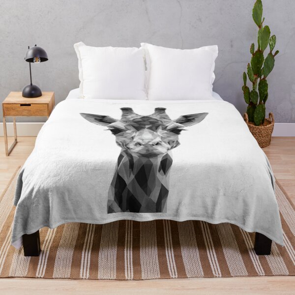 Item preview, Geometric Giraffe Black and White – Polygonal Low-Poly Portrait designed and sold by Meiersbeste.