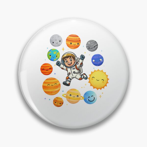 Item preview, Beak Bros Junior Solar System Adventure Cute Astronaut & Happy Planets designed and sold by BeakBros.