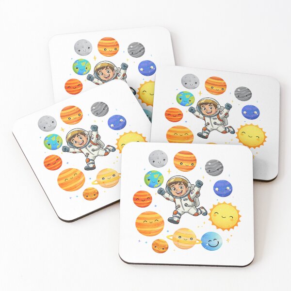 Item preview, Beak Bros Junior Solar System Adventure Cute Astronaut & Happy Planets designed and sold by BeakBros.