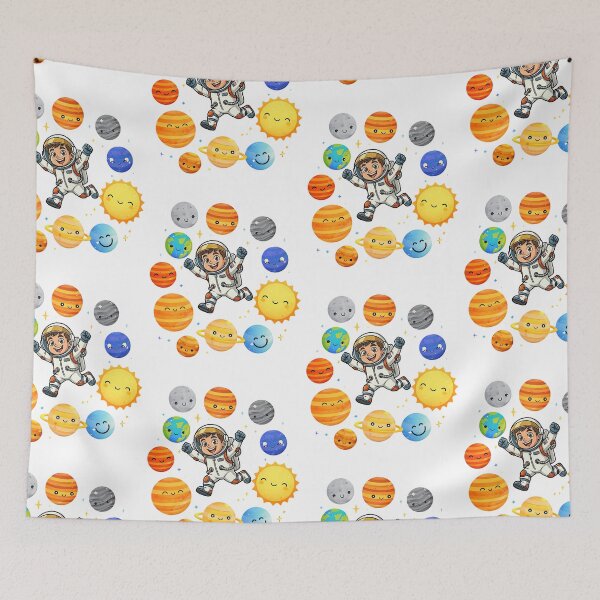 Item preview, Beak Bros Junior Solar System Adventure Cute Astronaut & Happy Planets designed and sold by BeakBros.