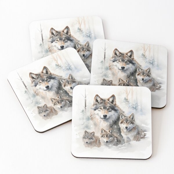 Item preview, Wolf Family in Winter Forest designed and sold by kakanto.