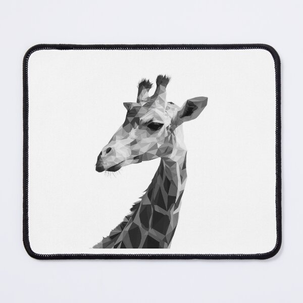 Item preview, Geometric Giraffe Side View – Low-Poly Portrait in Black and White designed and sold by Meiersbeste.