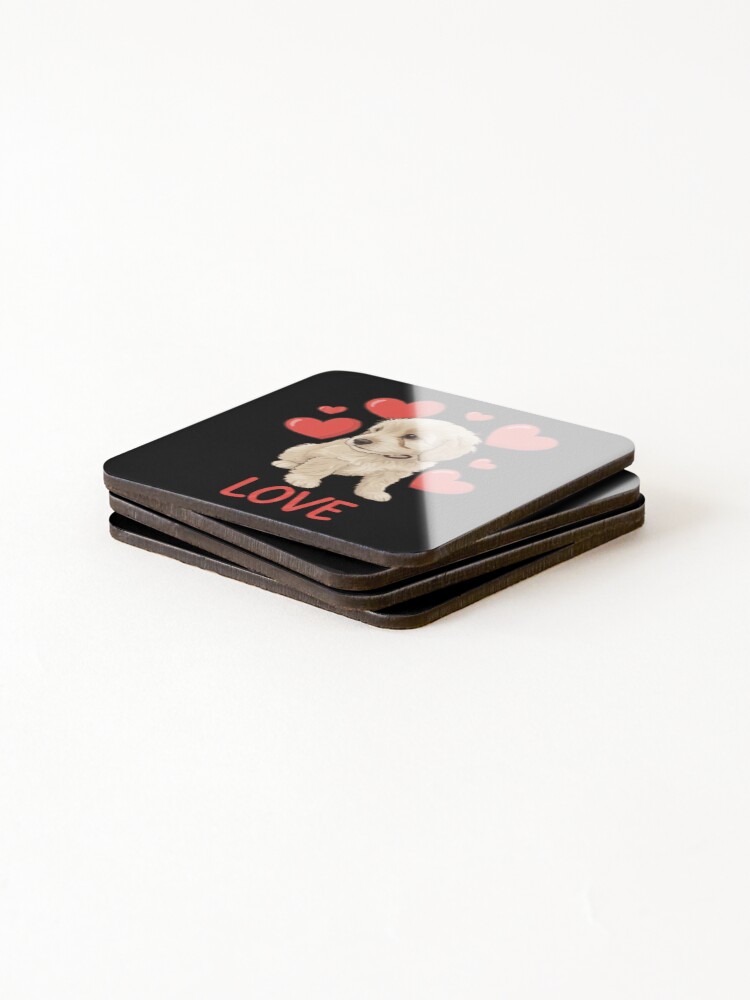 Thumbnail 4 of 5, Coasters (Set of 4), Cockapoo Love designed and sold by RNTStudio.