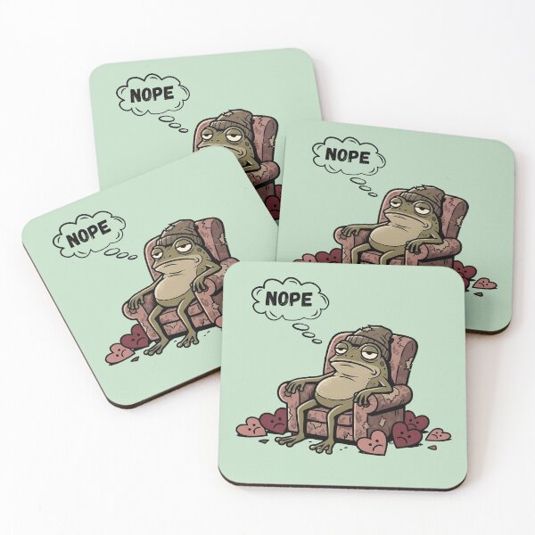 Item preview, Anti Valentine Frog Illustration – Funny Nope Mood Cartoon Art designed and sold by hn79.