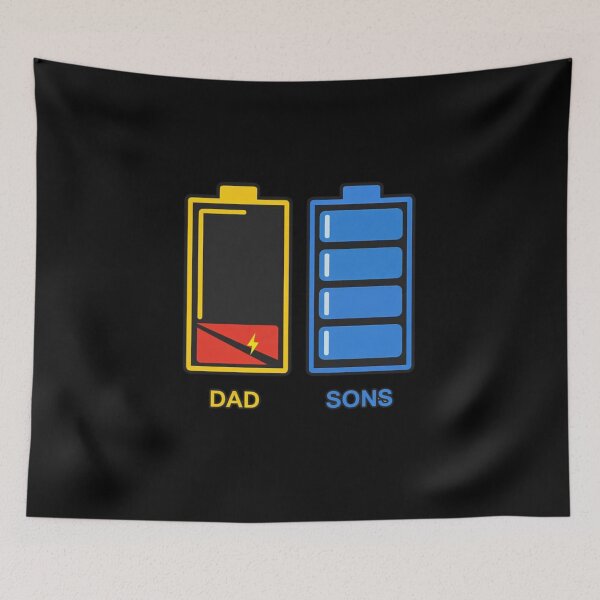 Item preview, Dad vs Sons Battery Energy Funny Fatherhood Humor Gift designed and sold by w66aboo.