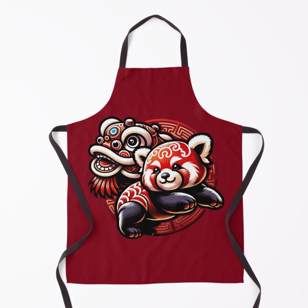 Item preview, Cute Red Panda Playing With Chinese Lion Dance Head designed and sold by Trendsecne.