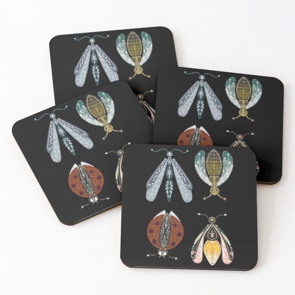 Item preview, Folklore insects, set of insects, bee, dragonfly, ladybug, firefly designed and sold by Dormitria.