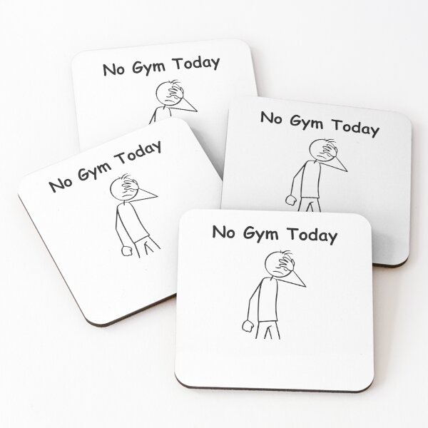 Item preview, No Gym Today Funny Sad Figure Sarcastic Pun, Funny Stick Man Figure Joke Slogan Gift Idea designed and sold by adjamine.