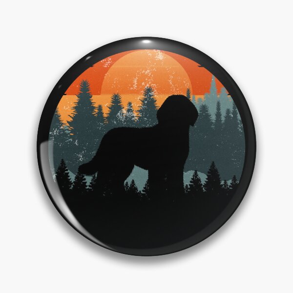 Item preview, Retro Sunset Vintage Forest Mountains Pyredoodle Gift designed and sold by Guarddogdrive.