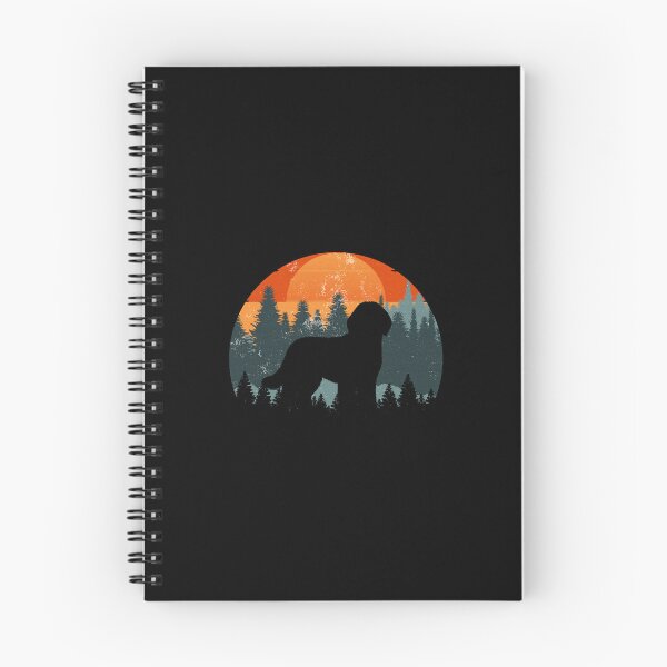 Item preview, Retro Sunset Vintage Forest Mountains Pyredoodle Gift designed and sold by Guarddogdrive.