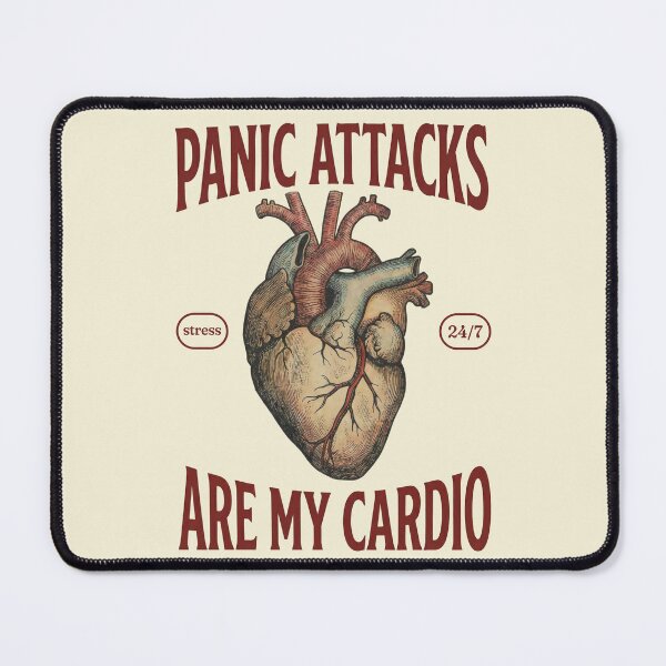 Item preview, Panic Attacks Are My Cardio - Funny Anatomical Heart Anxiety Humor designed and sold by ThirdEyeDesign1.