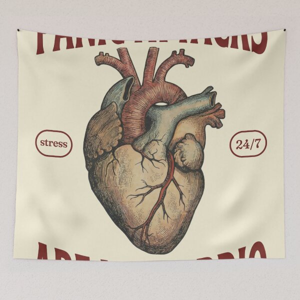 Item preview, Panic Attacks Are My Cardio - Funny Anatomical Heart Anxiety Humor designed and sold by ThirdEyeDesign1.