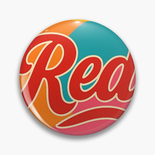 Item preview, "Red" written in cursive, colorful design  designed and sold by Moonshroomarts.