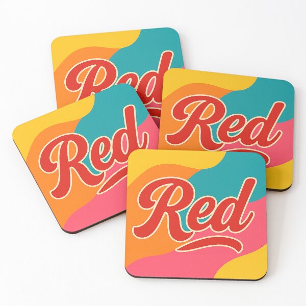 Item preview, "Red" written in cursive, colorful design  designed and sold by Moonshroomarts.