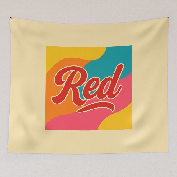 Item preview, "Red" written in cursive, colorful design  designed and sold by Moonshroomarts.