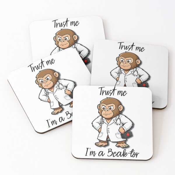 Item preview, Trust Me, I’m a Beak-tor Funny Monkey Doctor Cartoon Design designed and sold by BeakBros.