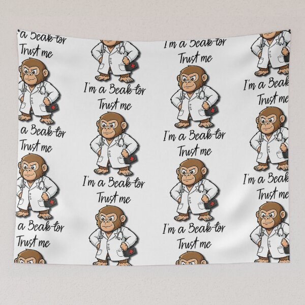 Item preview, Trust Me, I’m a Beak-tor Funny Monkey Doctor Cartoon Design designed and sold by BeakBros.