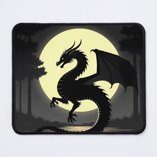 Item preview, Copy of Mystical Dragon Silhouette with Twisting Tail under Moonlit Sky Design designed and sold by NovaDigitalArt45.