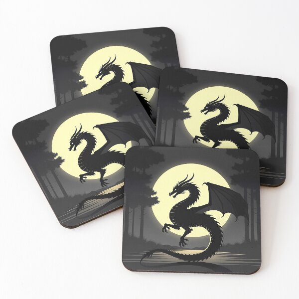 Item preview, Copy of Mystical Dragon Silhouette with Twisting Tail under Moonlit Sky Design designed and sold by NovaDigitalArt45.