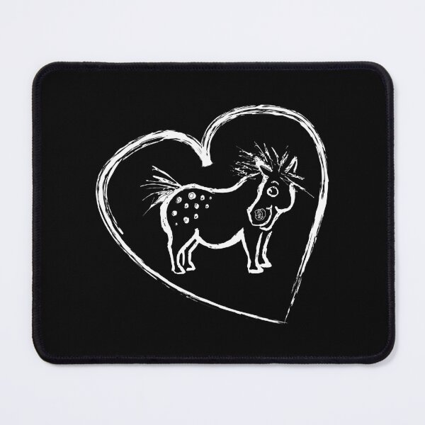 Item preview, Cute Black and White Little Smiling Pony with Spots and a Big Love Heart designed and sold by DappleDesign.