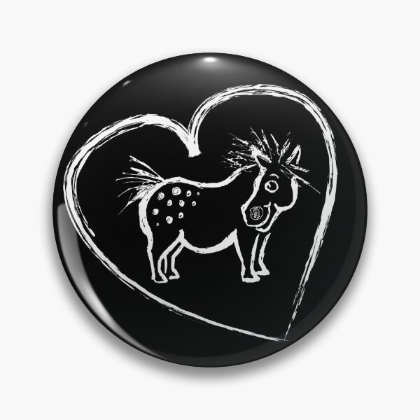Item preview, Cute Black and White Little Smiling Pony with Spots and a Big Love Heart designed and sold by DappleDesign.