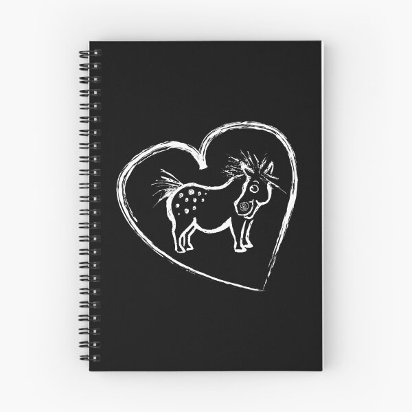 Item preview, Cute Black and White Little Smiling Pony with Spots and a Big Love Heart designed and sold by DappleDesign.