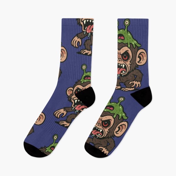 Item preview, Chimpanzee with an Alien Brain Slug designed and sold by Ghost on Toast.