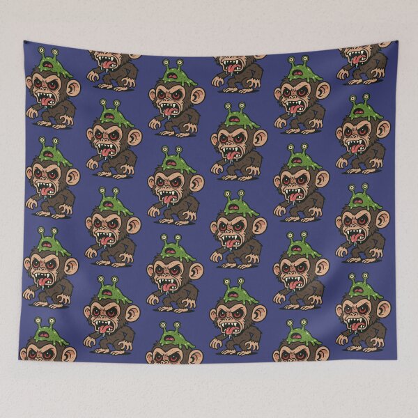 Item preview, Chimpanzee with an Alien Brain Slug designed and sold by Ghost on Toast.