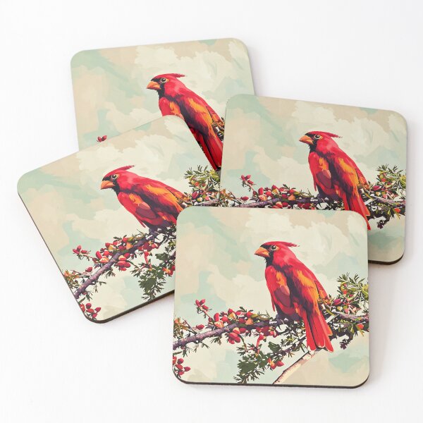 Item preview, Red Cardinal in Berry Branch designed and sold by tomorrowsart.