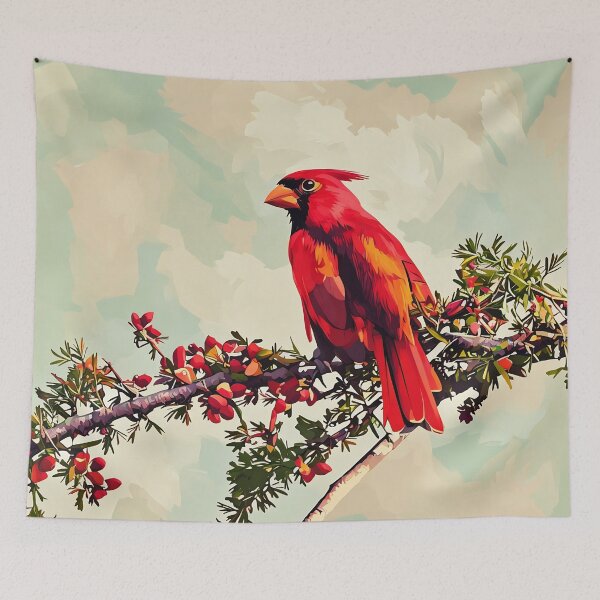 Item preview, Red Cardinal in Berry Branch designed and sold by tomorrowsart.