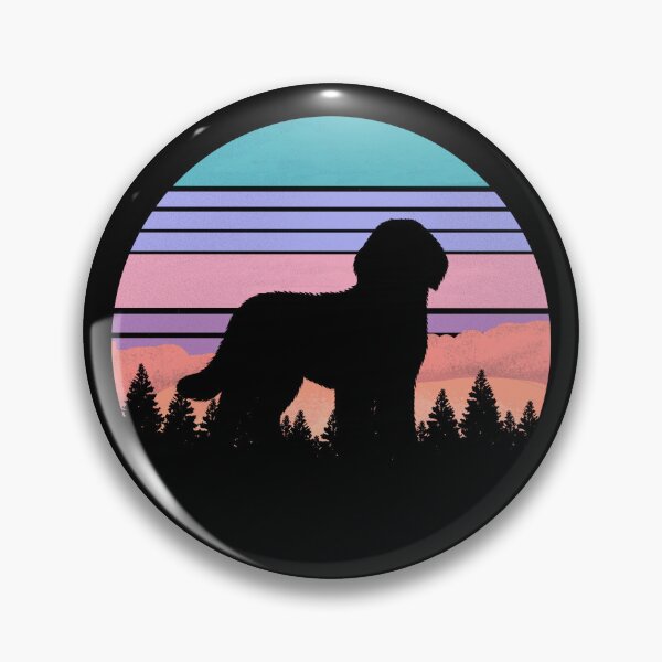 Item preview, Retro Purple Pink Sunset Vintage Forest Pyredoodle Gift designed and sold by Guarddogdrive.