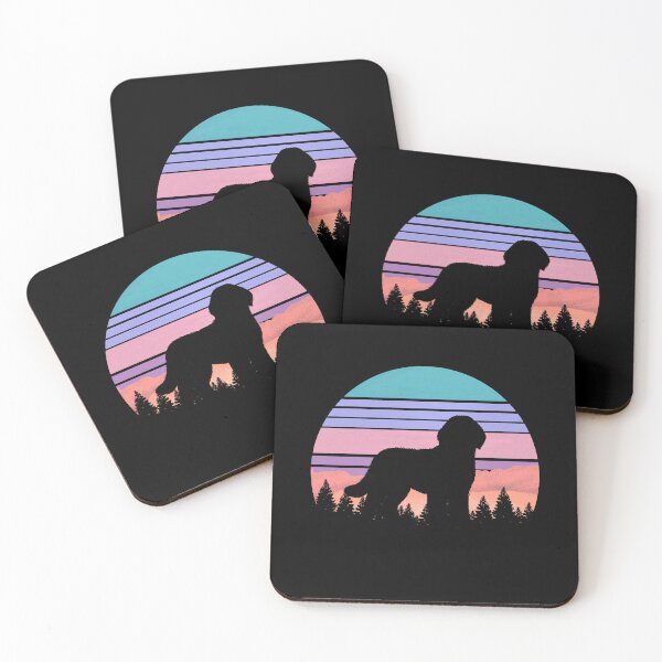 Item preview, Retro Purple Pink Sunset Vintage Forest Pyredoodle Gift designed and sold by Guarddogdrive.