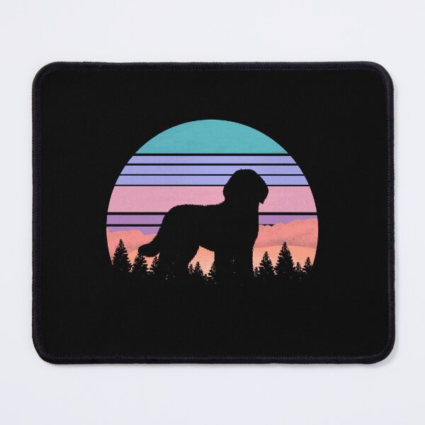 Item preview, Retro Purple Pink Sunset Vintage Forest Pyredoodle Gift designed and sold by Guarddogdrive.