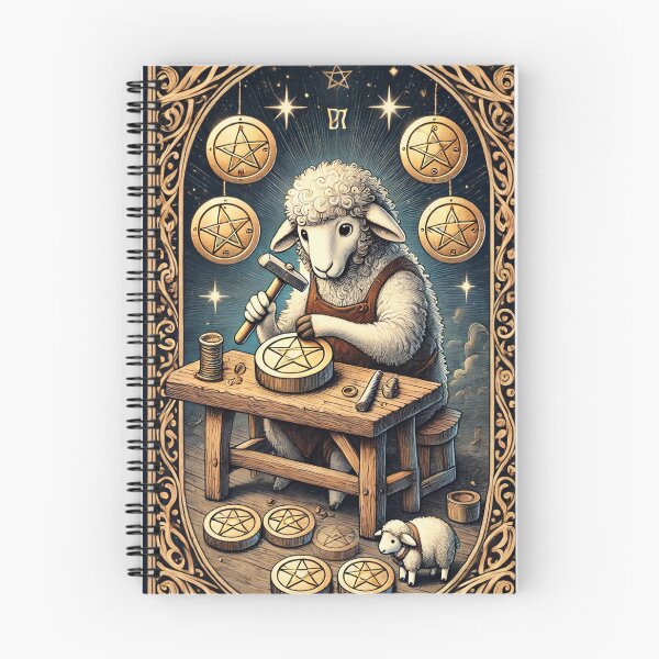 Item preview, Sheepism – Eight of Pentacles Tarot Card designed and sold by Thpoar.