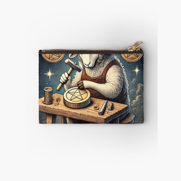 Item preview, Sheepism – Eight of Pentacles Tarot Card designed and sold by Thpoar.