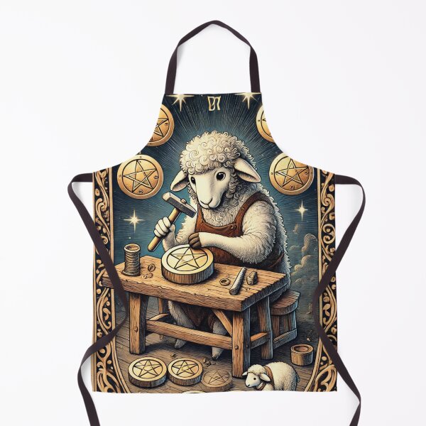 Item preview, Sheepism – Eight of Pentacles Tarot Card designed and sold by Thpoar.