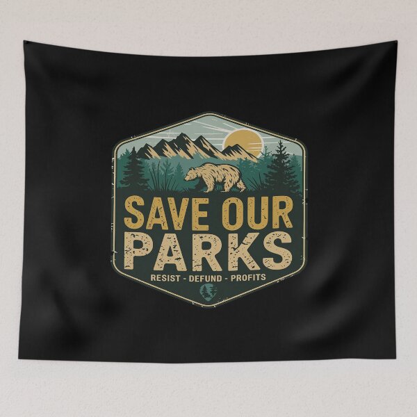 Item preview, National Parks Save Our Resist Bear USA Outdoor Adventures  designed and sold by FadeOfThrone.