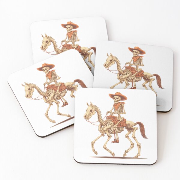 Item preview, Skeleton Cowboy Riding Skeleton Horse designed and sold by MildyUnhinged.