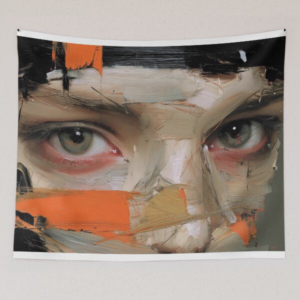 Item preview, Striking Face with Textural Brushstrokes designed and sold by lautir.