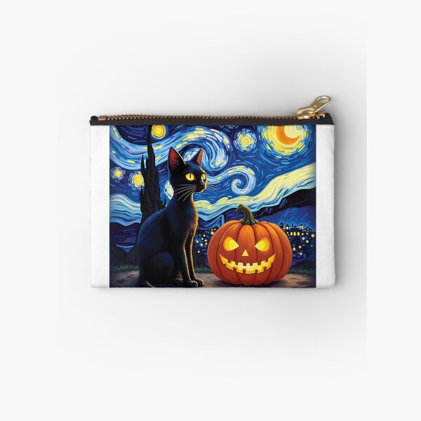 Item preview, Starry Night Cat Halloween Art for Cat Lovers designed and sold by KevinorNorris.