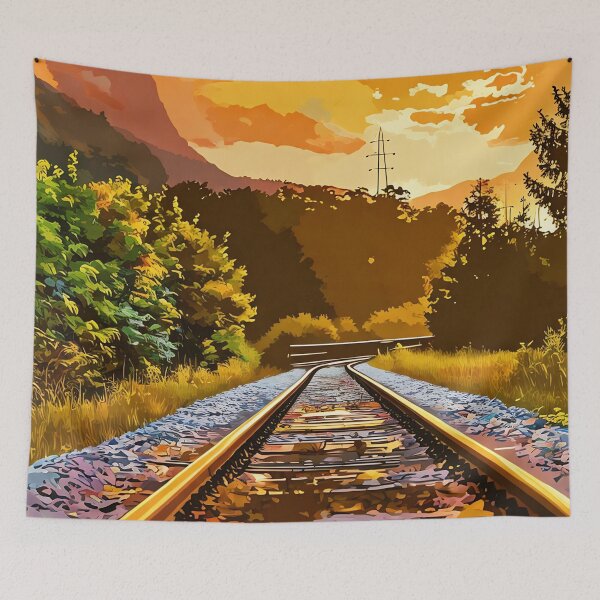 Item preview, Railroad Tracks at sunset designed and sold by tomorrowsart.